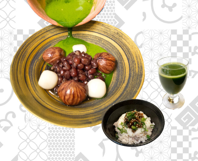 濃厚抹茶渋皮栗あずきセット