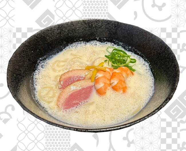 鴨と海老のゆず豆乳うどん